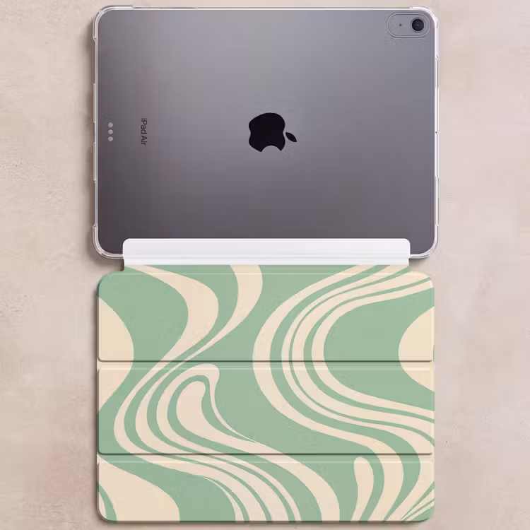 iPad hoes - Golvende lijnen - Mintgroen - Dansende vormen — 6