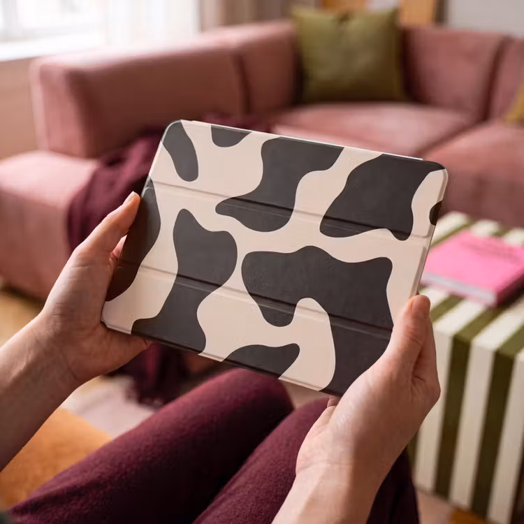 iPad hoes - Vlekkenpatroon - Koe - Beige — 4