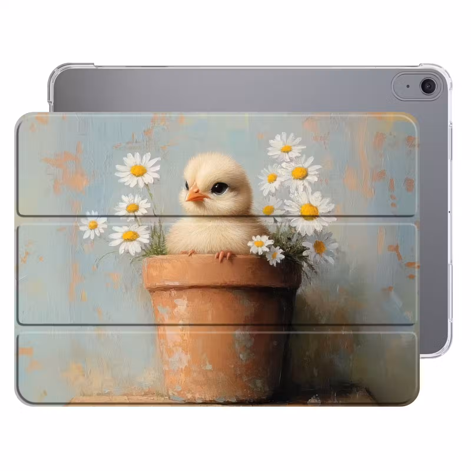 iPad hoes - Bloempot - Kuiken - Bloemetjes — 1