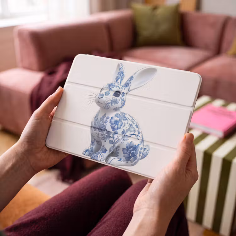 iPad hoes - Delftsblauw - Haasje - Wit — 4