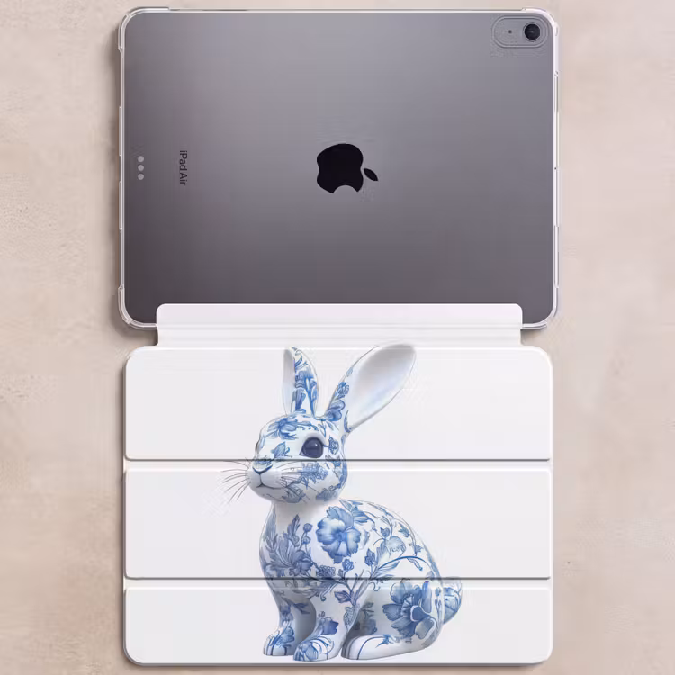 iPad hoes - Delftsblauw - Haasje - Wit — 6