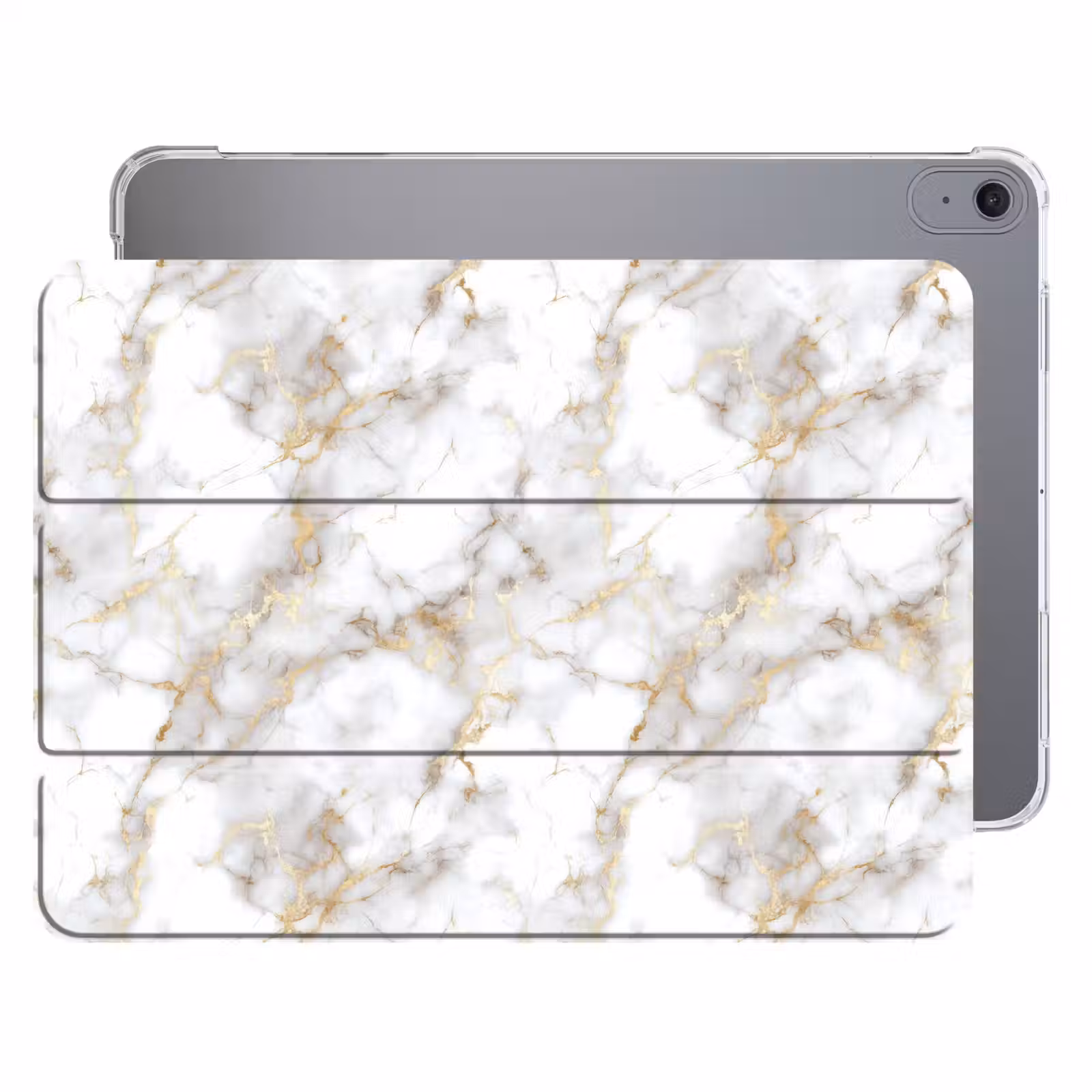 iPad hoes - Gouden aders - Marmer - Wit — 1