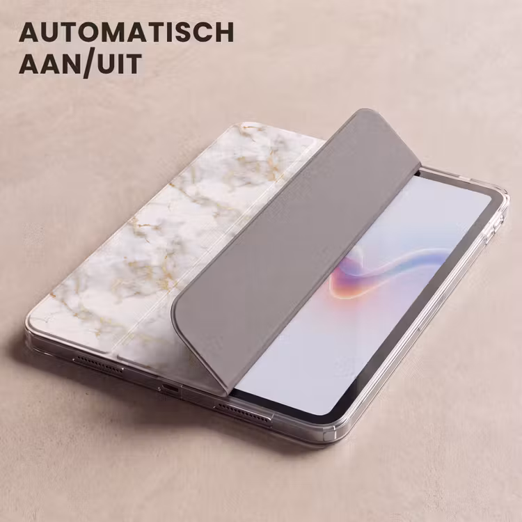 iPad hoes - Gouden aders - Marmer - Wit — 5