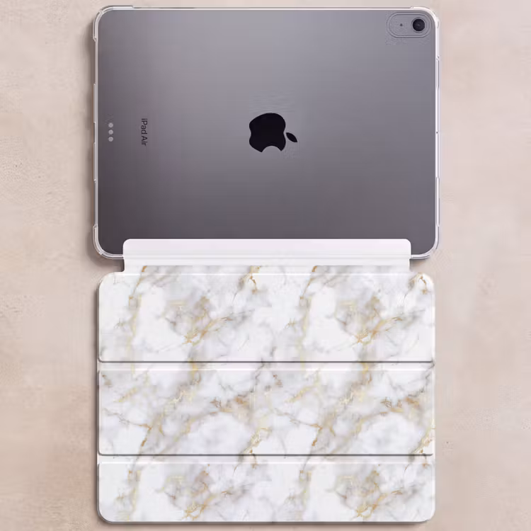 iPad hoes - Gouden aders - Marmer - Wit — 6