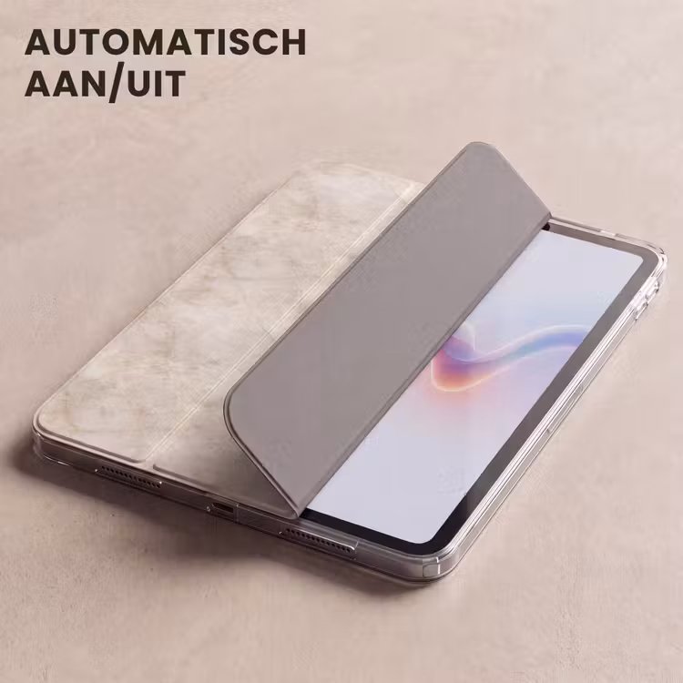 iPad hoes - Lichtbeige - Goudbruine Nerven - Marmer — 5