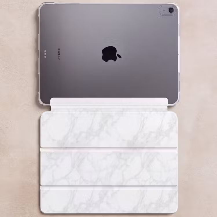 iPad hoes - Minimalistisch - Wit - Grijze aders — 6