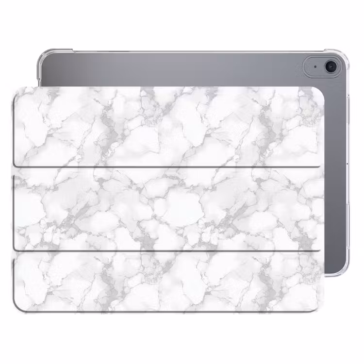 iPad hoes - Wit - Marmer - Grijs — 1