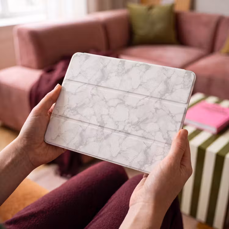 iPad hoes - Wit - Marmer - Grijs — 4