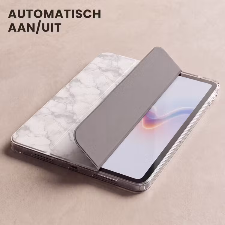 iPad hoes - Wit - Marmer - Grijs — 5