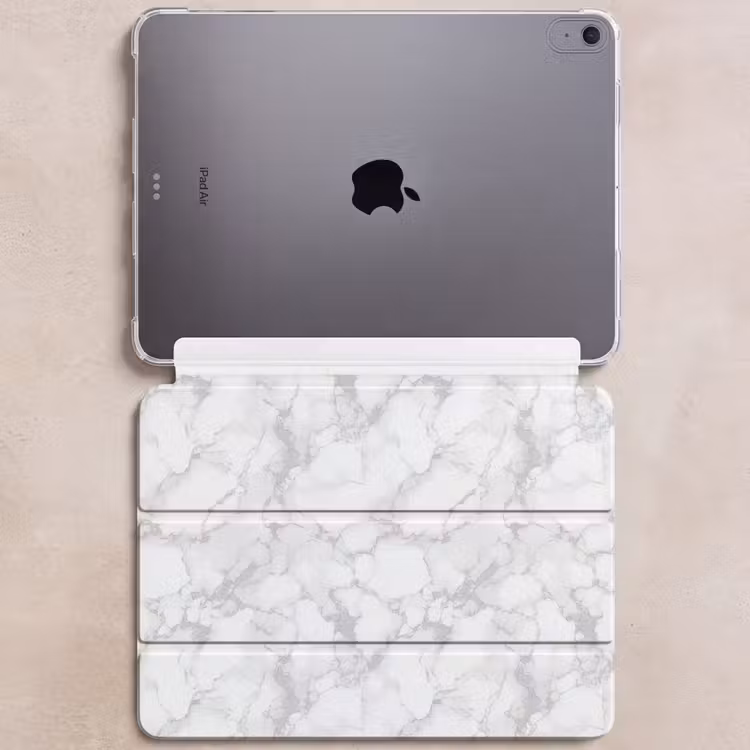 iPad hoes - Wit - Marmer - Grijs — 6