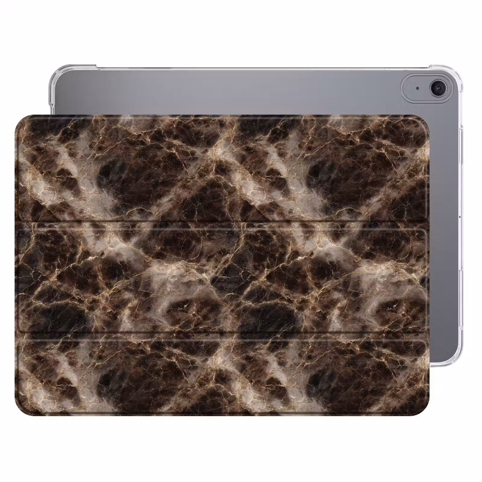 iPad hoes - Bruin - Goud - Marmer — 1