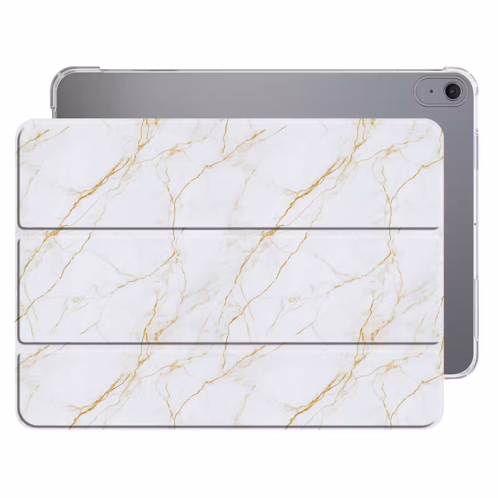 iPad hoes - Wit - Marmer - Goud - Luxueus — 1