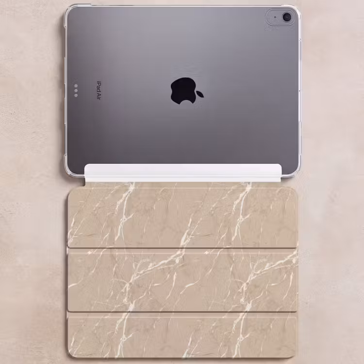 iPad hoes - Beige - Marmer - Organisch - Wit — 6