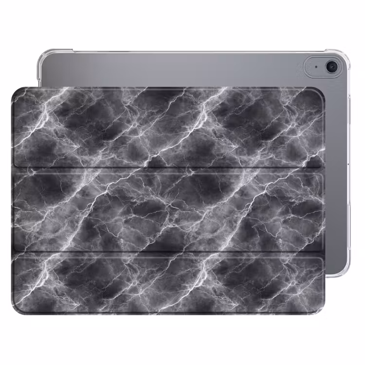 iPad hoes - Donkergrijs - Bliksem - Marmer — 1