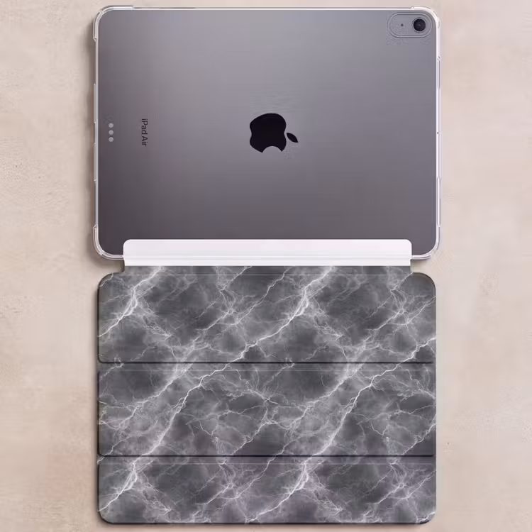 iPad hoes - Donkergrijs - Bliksem - Marmer — 6