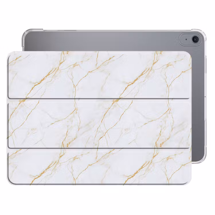 iPad hoes - Wit - Marmer - Goud - Luxueus — 1
