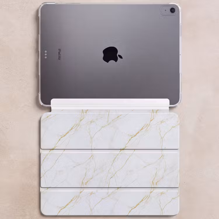 iPad hoes - Wit - Marmer - Goud - Luxueus — 6