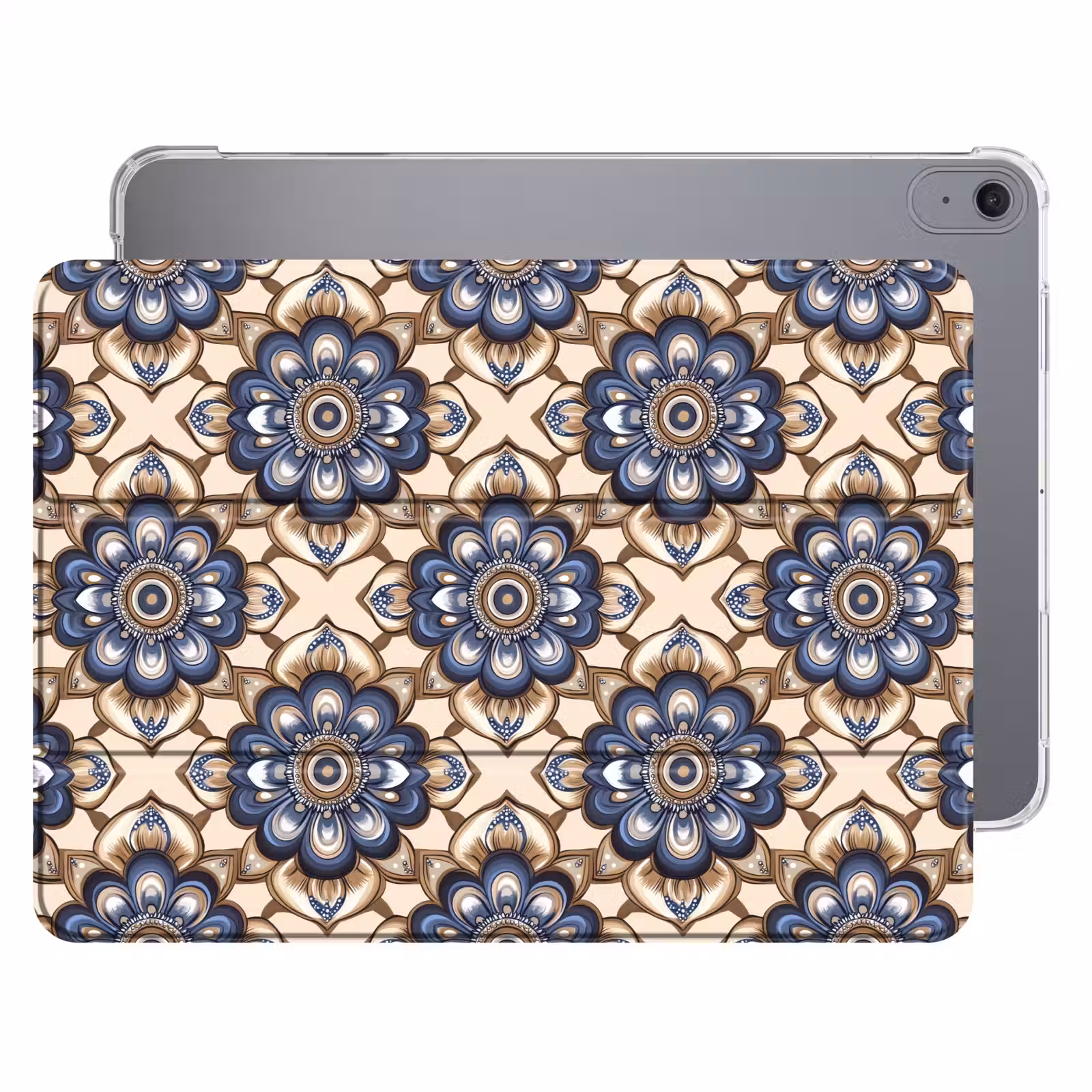 iPad hoes - Floraal - Ornament - Blauw — 1