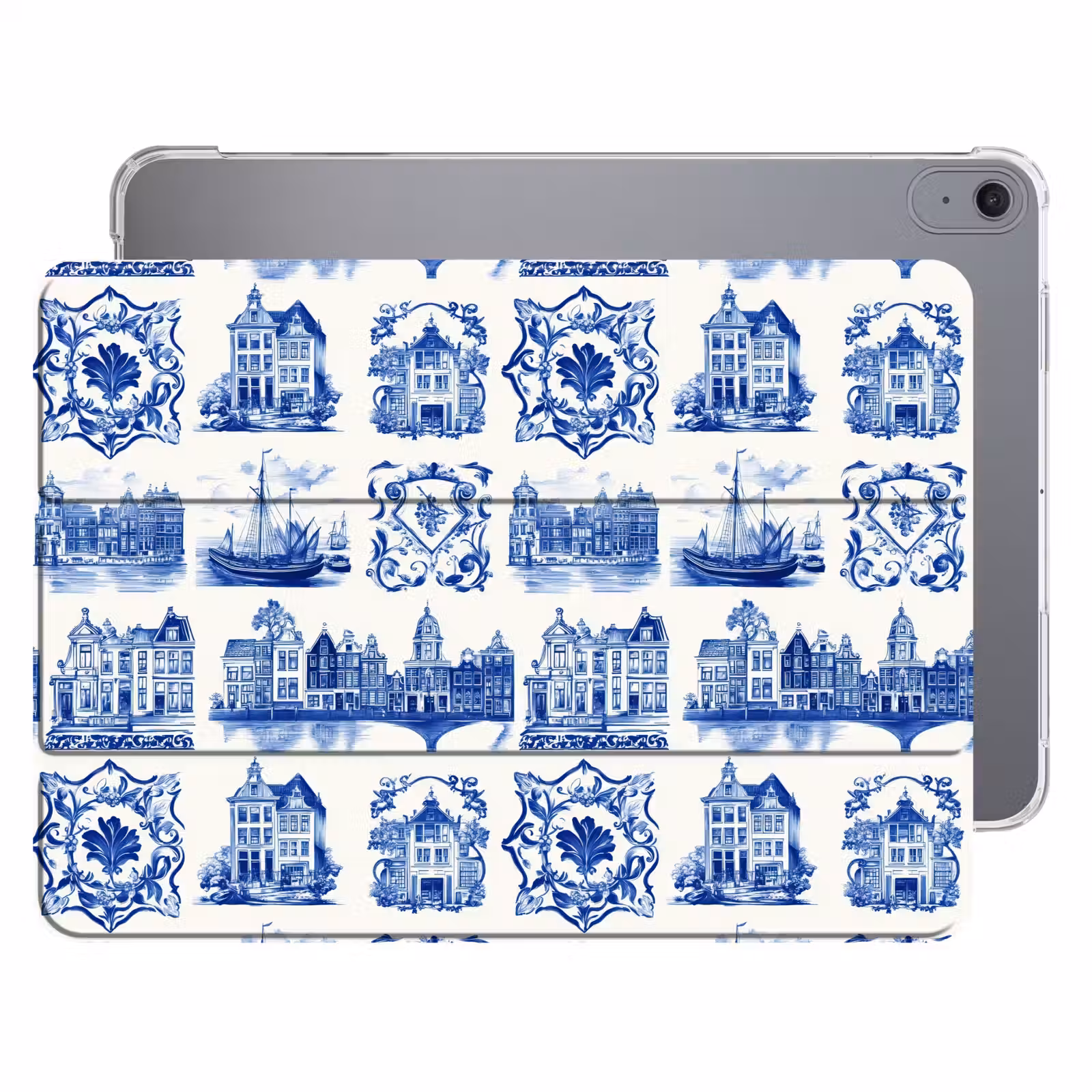 iPad hoes - Huizen - Schepen - Blauw — 1