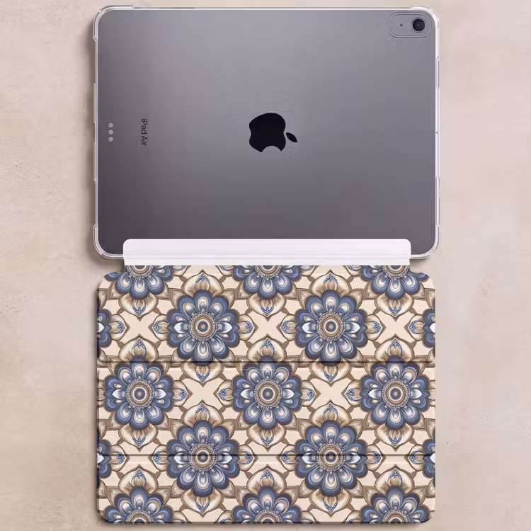 iPad hoes - Floraal - Ornament - Blauw — 6
