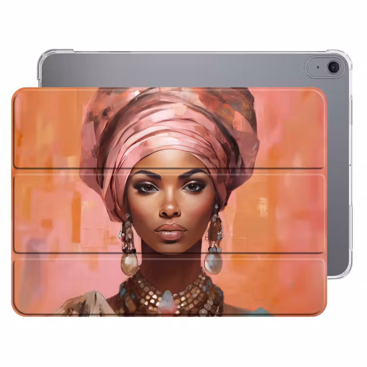 iPad hoes - Kunst - Vrouw - Roze - Sieraden - Portret — 1