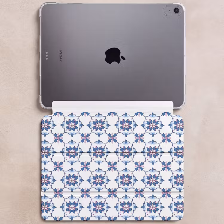 iPad hoes - Modern - Patroon - Blauw - Roze — 6