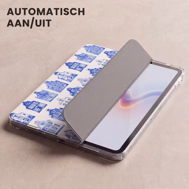 iPad hoes - Patroon - Huizen - Blauw — 5