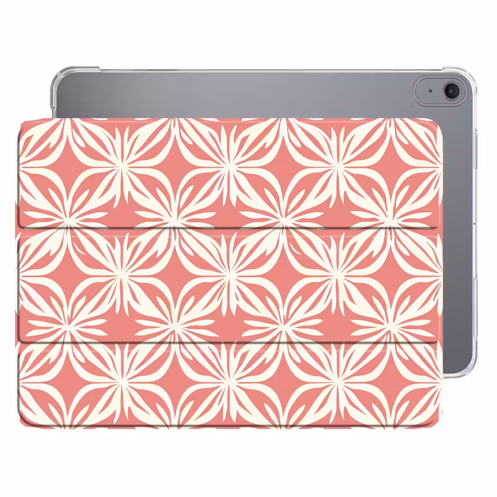 iPad hoes - Roze - Bloemenmotief - Wit - Modern — 1