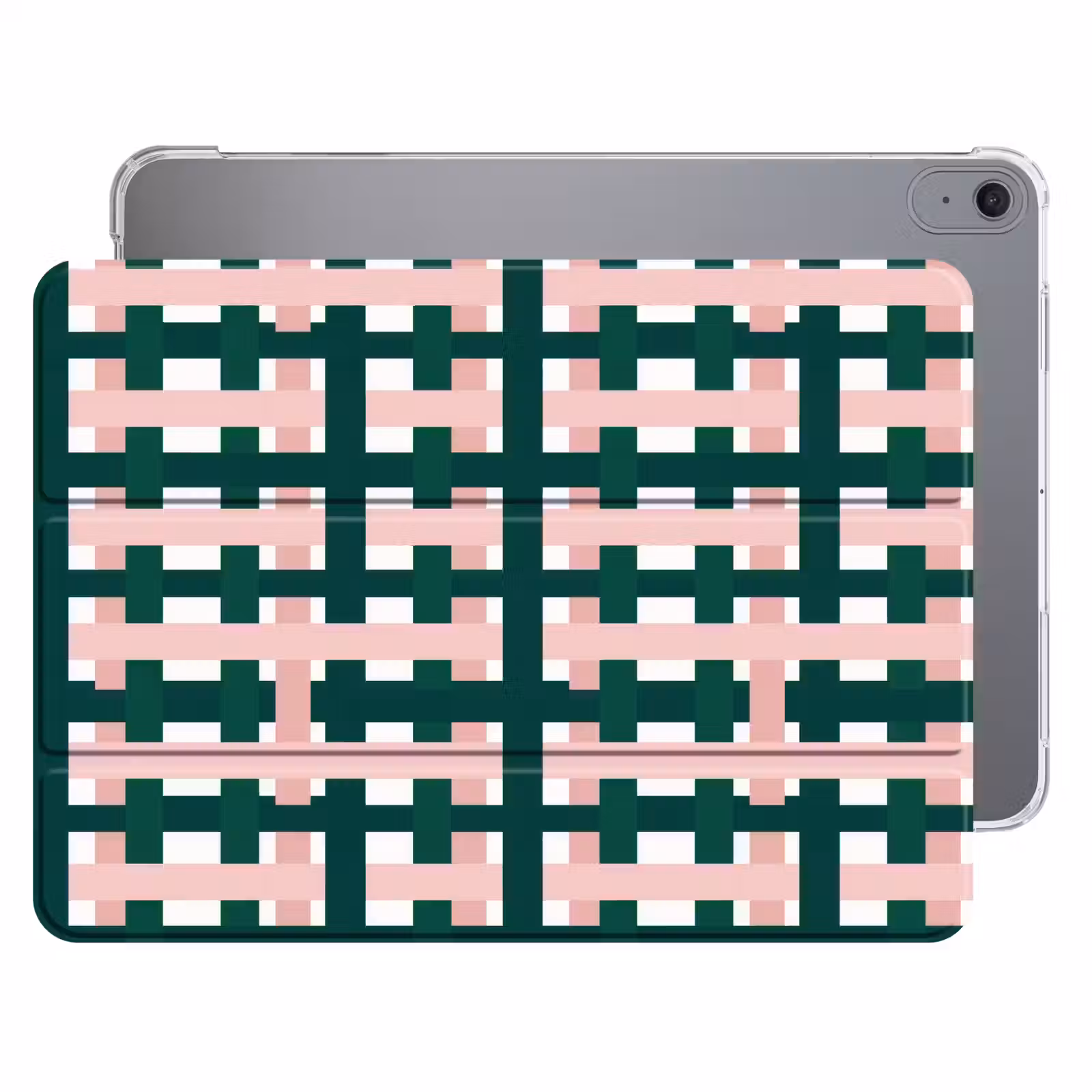 iPad hoes - Vlechtpatroon - Groen - Roze - Grafisch — 1