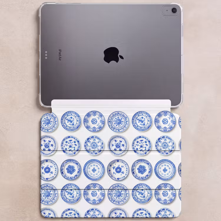iPad hoes - Borden - Bloemen - Patroon - Blauw — 6