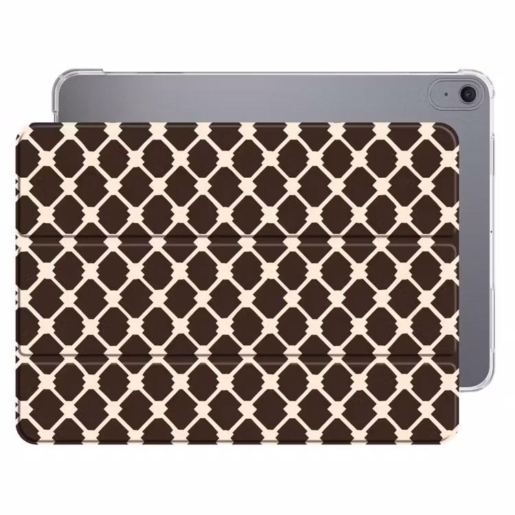 iPad hoes - Bruin - Ruitpatroon - Geometrisch — 1