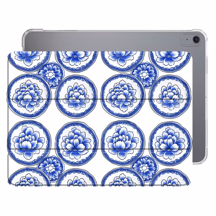iPad hoes - Cirkels - Bloemen - Blauw — 1