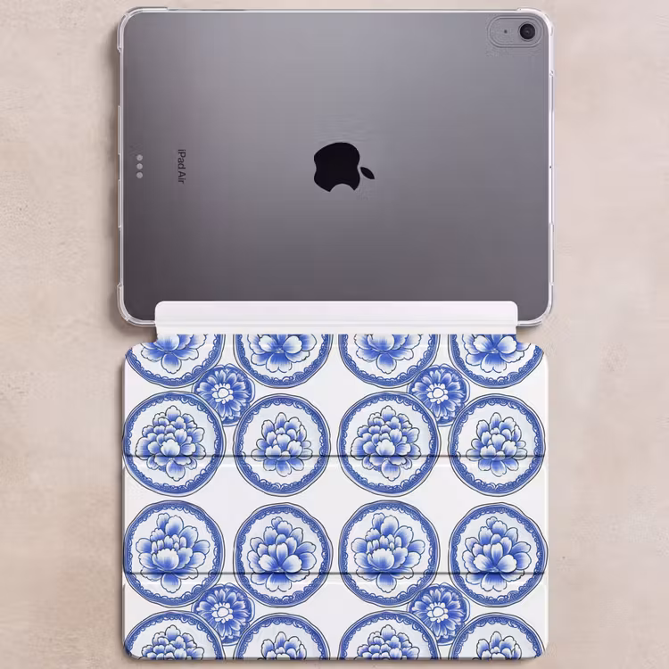 iPad hoes - Cirkels - Bloemen - Blauw — 6