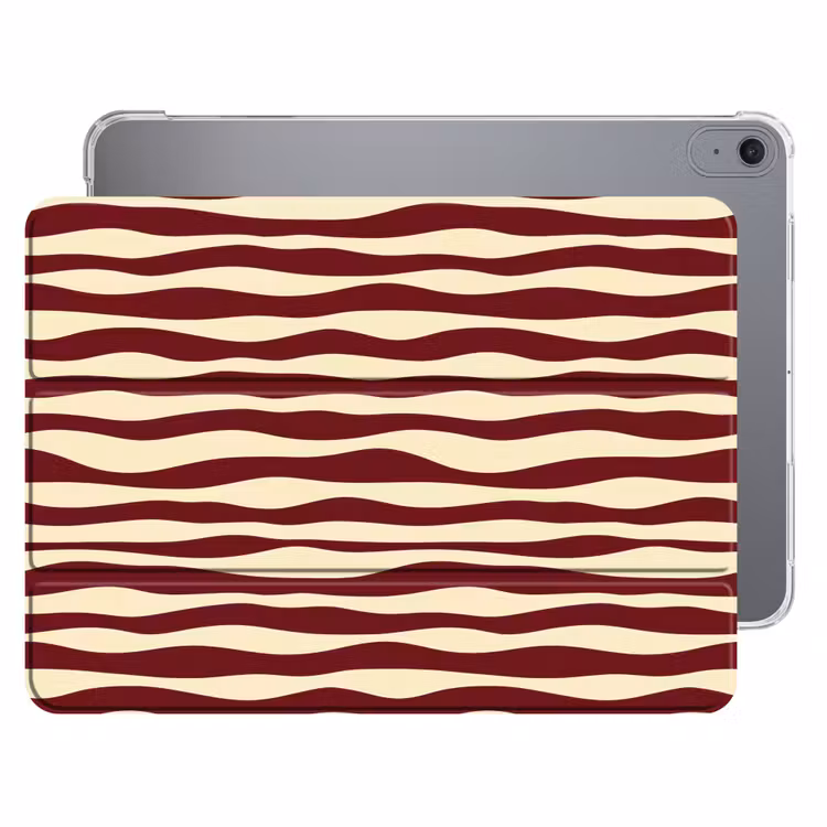 iPad hoes - Golven - Rood - Patroon - Crème — 1