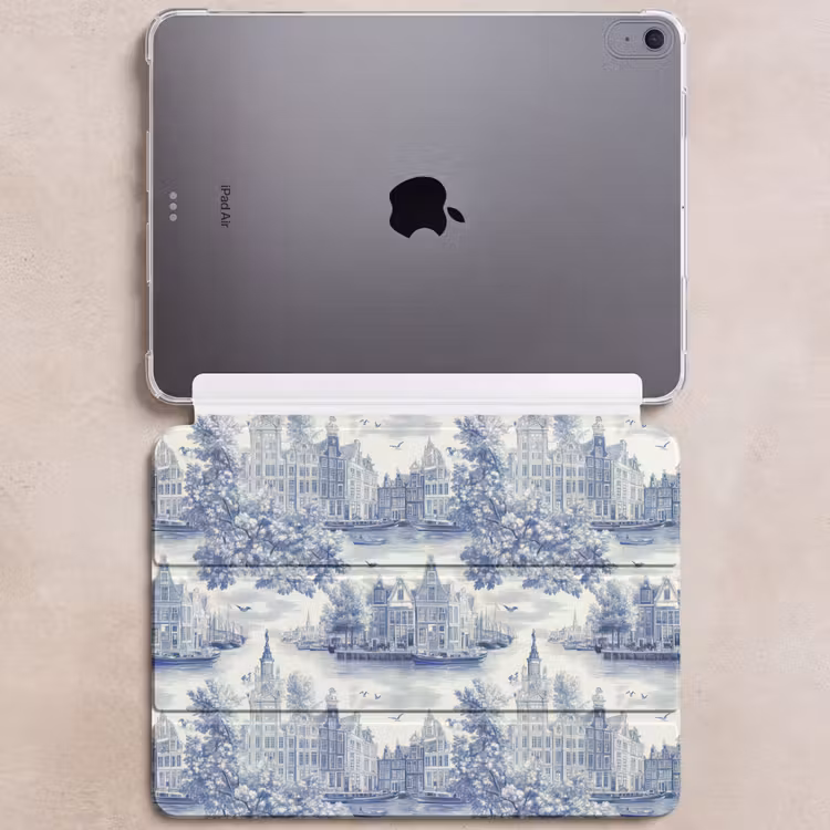 iPad hoes - Huizen - Bomen - Water - Vogels - Blauw — 6