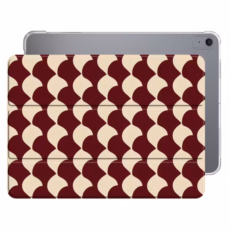 iPad hoes - Rood - Tegelpatroon - Crème — 1