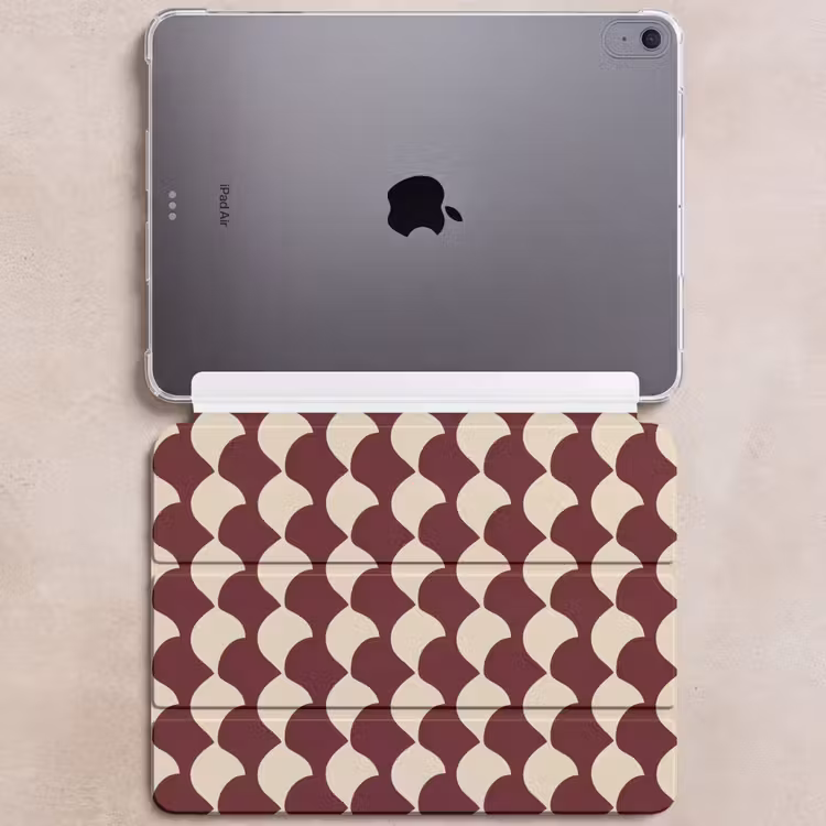 iPad hoes - Rood - Tegelpatroon - Crème — 6