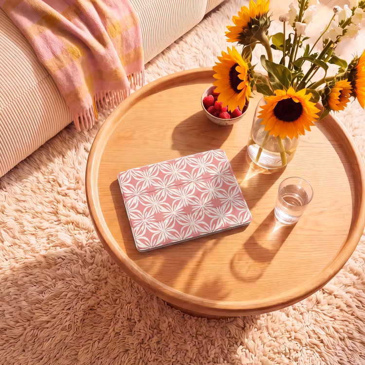 iPad hoes - Roze - Bloemenmotief - Wit - Modern — 2