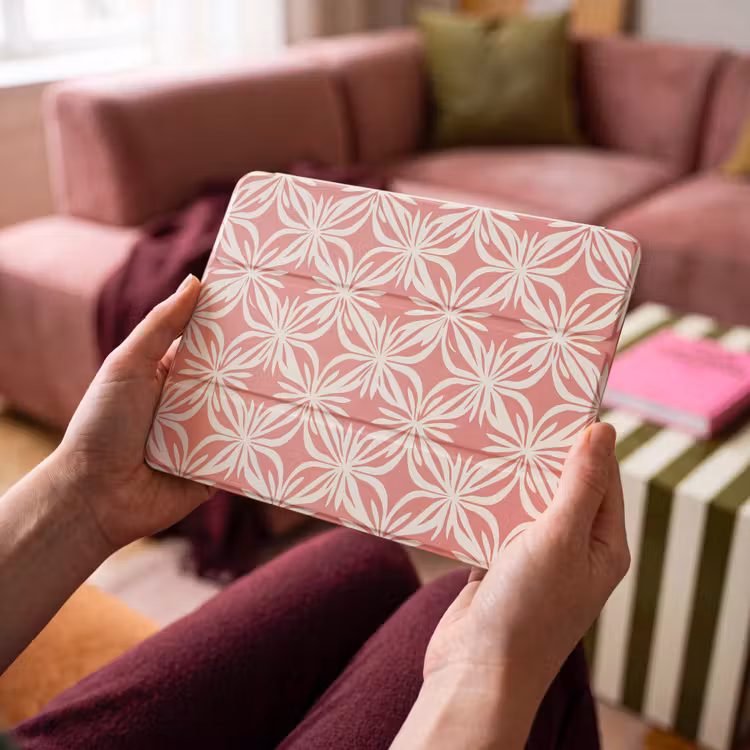 iPad hoes - Roze - Bloemenmotief - Wit - Modern — 4