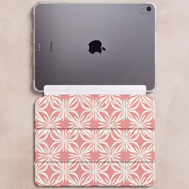 iPad hoes - Roze - Bloemenmotief - Wit - Modern — 6