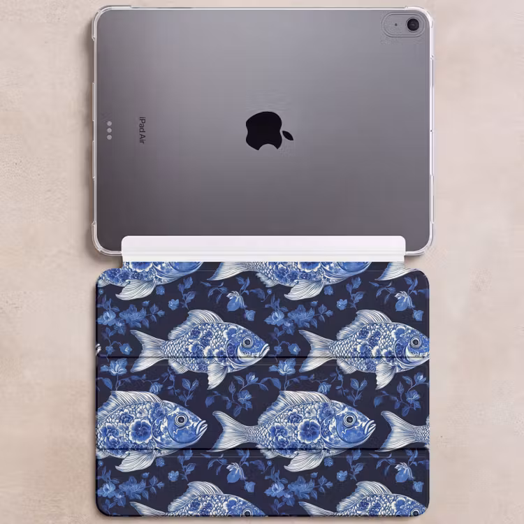 iPad hoes - Vissen - Bloemen - Blauw — 6