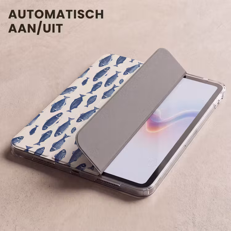 iPad hoes - Vissen - Patroon - Blauw - Wit — 5