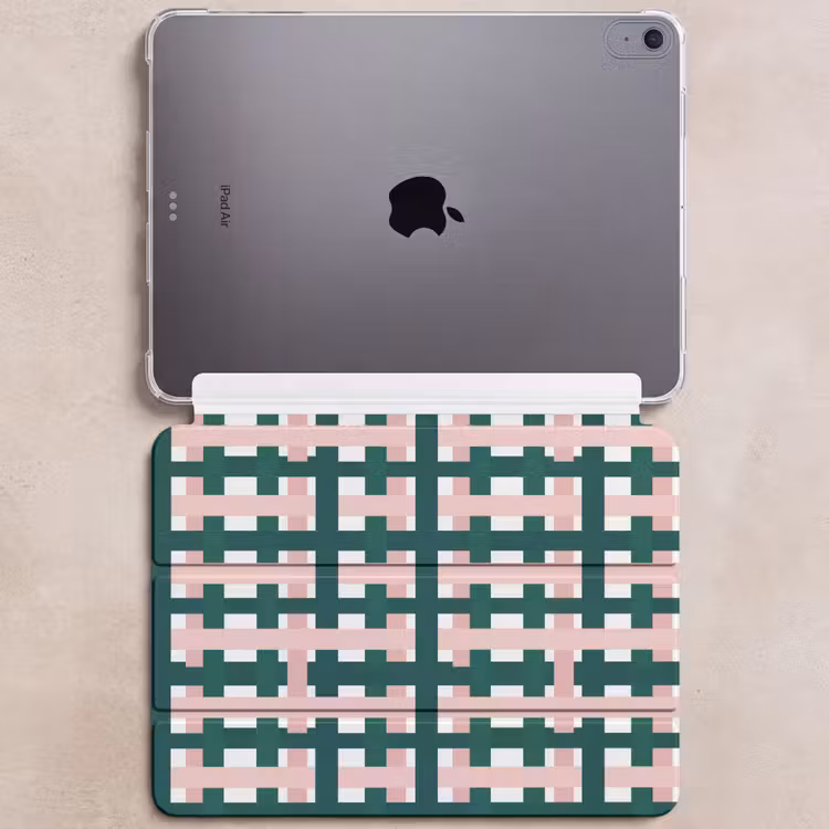 iPad hoes - Vlechtpatroon - Groen - Roze - Grafisch — 6