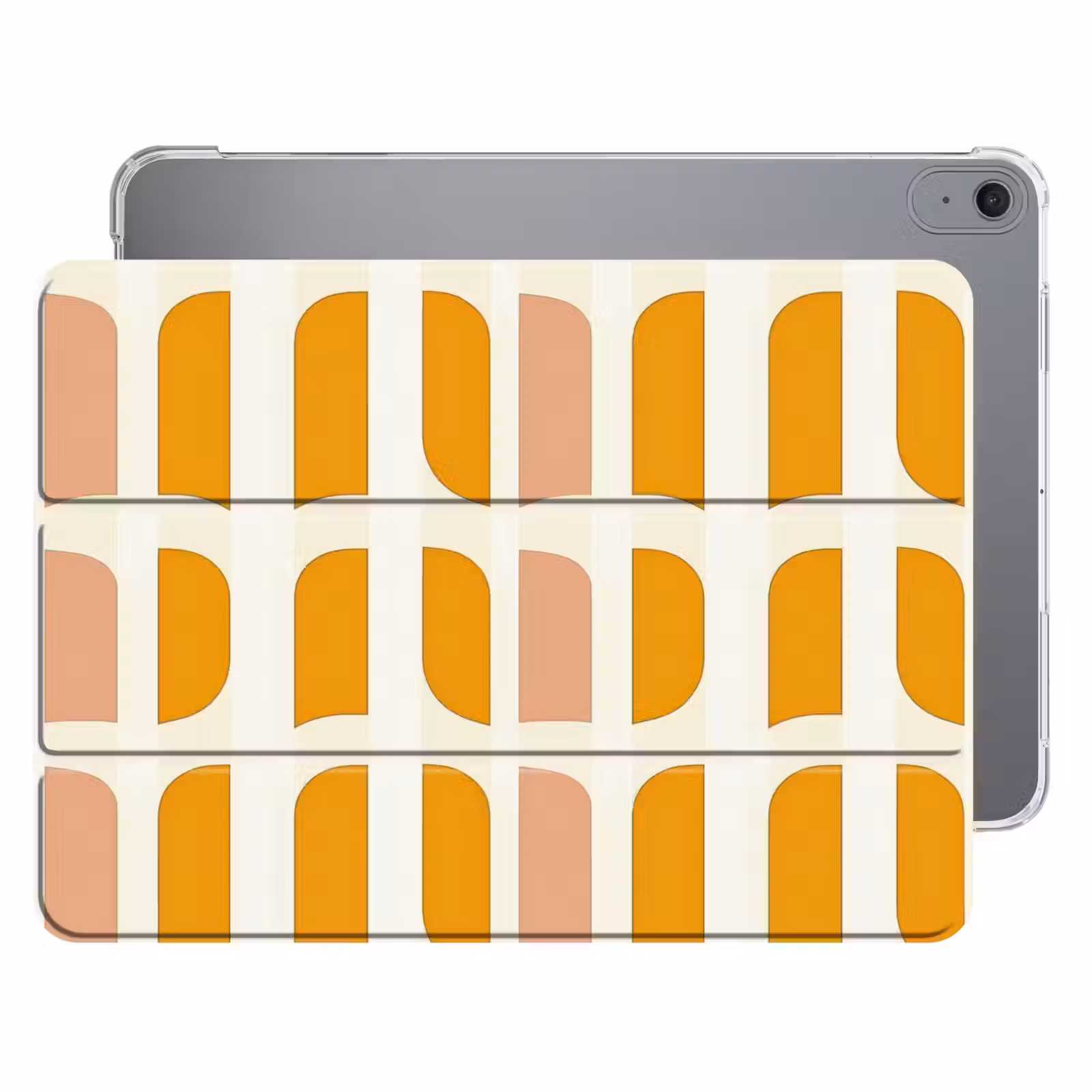 iPad hoes - Geometrisch - Patroon - Geel - Roze — 1