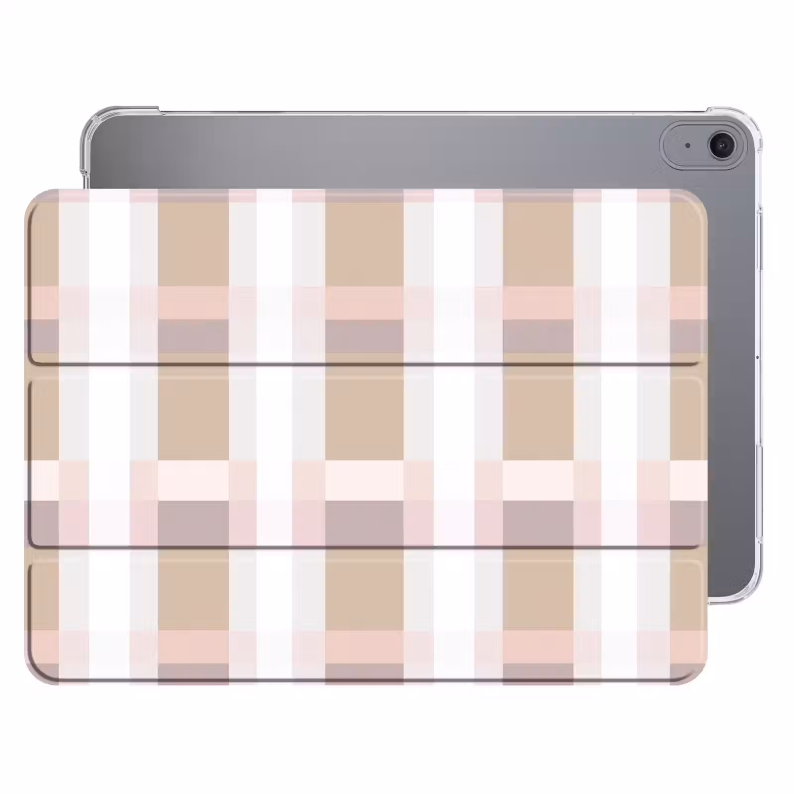 iPad hoes - Ruitpatroon - Aardetinten - Minimalistisch — 1