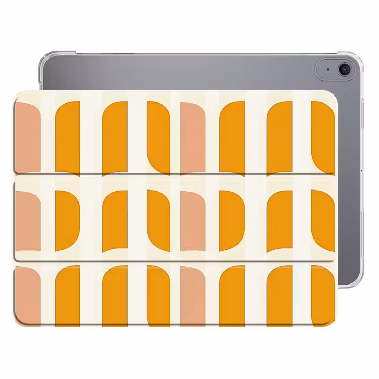 iPad hoes - Geometrisch - Patroon - Geel - Roze — 1