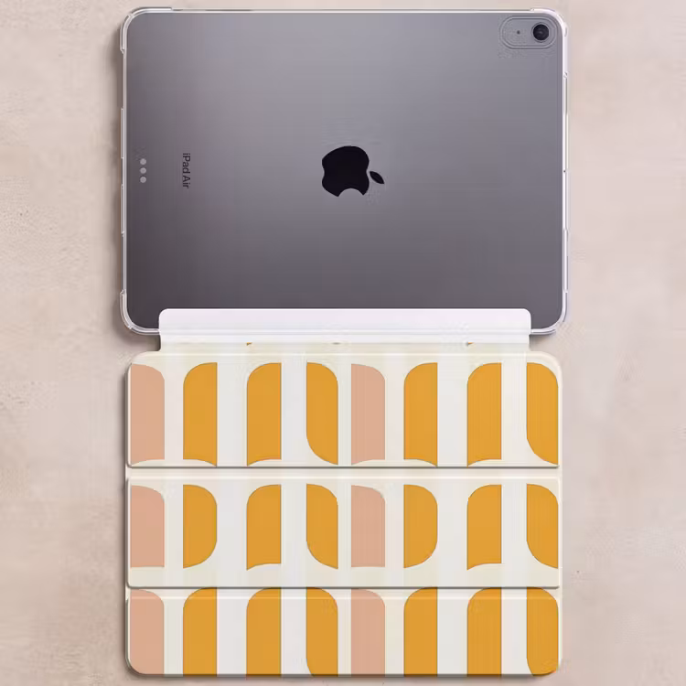 iPad hoes - Geometrisch - Patroon - Geel - Roze — 6