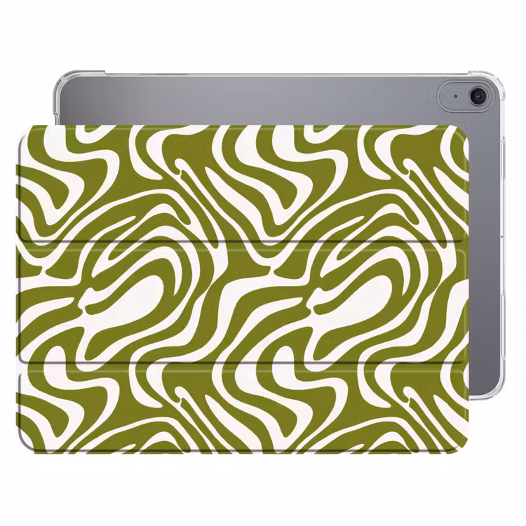 iPad hoes - Lijnpatroon - Groen - Organisch — 1
