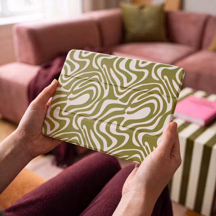 iPad hoes - Lijnpatroon - Groen - Organisch — 4