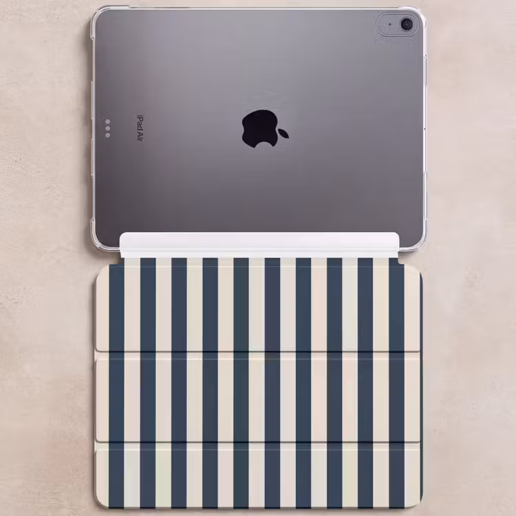 iPad hoes - Verticale strepen - Blauw - Crème — 6